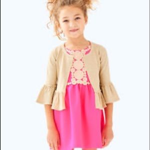 Lilly Pulitzer Girls Gold Langley Cardigan Sweater